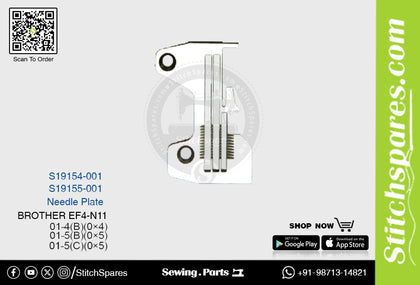 Strong H S19155-001 Needle Plate Brother EF4-N11 Overlock Sewing Machine Spare Part