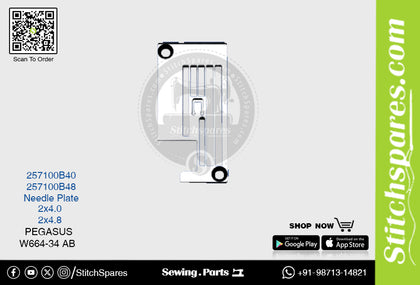 Strong-H 257100B40 2x4.0mm Needle Plate Pegasus W664-34 AB Flatlock (Interlock) Sewing Machine Spare Part