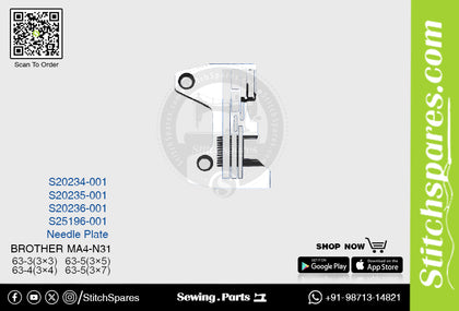 Strong H S20235-001 Needle Plate Brother MA4-N31 Overlock Sewing Machine Spare Part