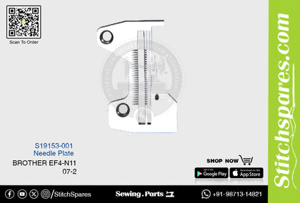 Strong H S19153-001 Needle Plate Brother EF4-N11 Overlock Sewing Machine Spare Part