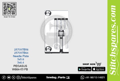 Strong-H 257097B56 3x5.6mm Needle Plate Pegasus W664-03 FB Flatlock (Interlock) Sewing Machine Spare Part