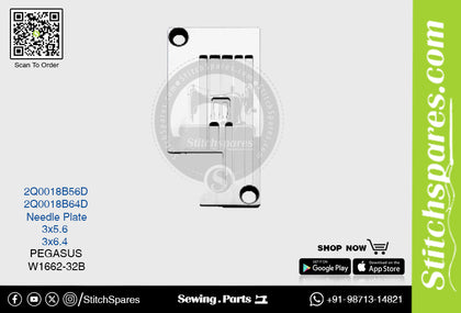 Strong-H 2Q0018B64D 3x6.4mm Needle Plate Pegasus W1662-32B Flatlock (Interlock) Sewing Machine Spare Part