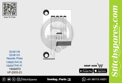 Strong-H 3208108 156M(3×5.6)mm Needle Plate Yamato VF2503-21 Flatlock (Interlock) Sewing Machine Spare Part