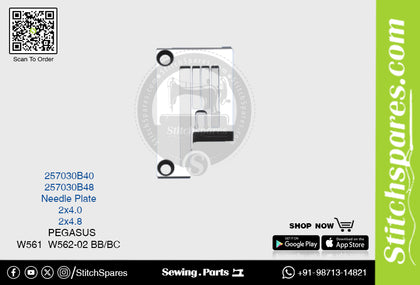 Strong-H 257030B40 2x4.0mm Needle Plate Pegasus W664-02 BB Flatlock (Interlock) Sewing Machine Spare Part