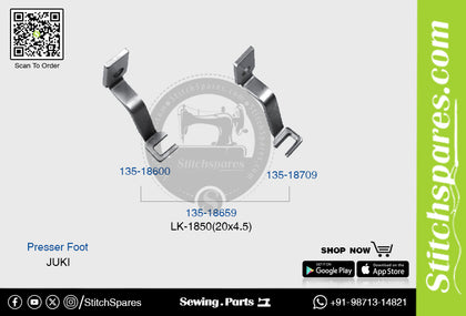 Strong-H 135-18659 Presser Foot Juki LK-1850 (20×4.5mm) Industrial Sewing Machine Spare Part