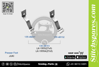 Strong-H 135-48151 Presser Foot Juki LK-1900A (27×5mm) Industrial Sewing Machine Spare Part