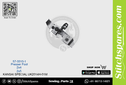 Strong H 57-3310-1 Presser Foot Kansai Special UK2014H-01M 2?4mm Double Needle Lockstitch Sewing Machine Spare Part