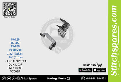 Strong H 15-726 / 15-756 Feed Dog Kansai Special DVK1703F 7/32·3?5.6)mm Double Needle Lockstitch Sewing Machine Spare Part