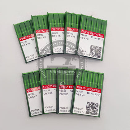 #763102 DBXK5 Nm 80/12 FG/SUK (Packing Unit 100PCS) Groz Beckert Sewing Machine Needle