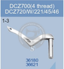 36180, 36621 UPPER LOOPER YAMATO DCZ-700 (4-THREAD) DCZ-720-W-221-45-46 SEWING MACHINE SPARE PARTS