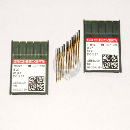 B27 / 81X1 / DCX27 GEBEDUR  110/18 (GOLDEN Tip Titenium Coated)Groz Beckert Sewing Machine Needle