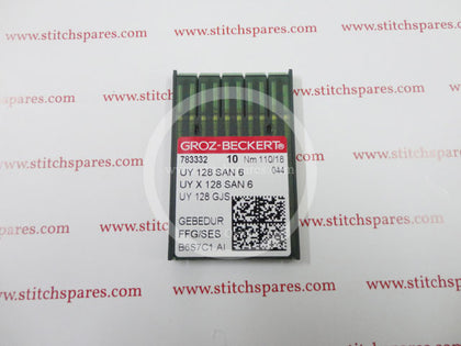 UY 128 SAN 6 / UYX128 SAN 6 FFG GEBEDUR 110/18 Groz Beckert Industrial Sewing Machine Needles  Buy Any Sewing Machine Spare Part online at StitchSpares.com | Fast Delivery | 24x7 Chat Support | Best Quality | If You Could not able to find your part Chat with Us. we will help you to find your part.